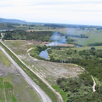 Site preparation alongside the Tarawera River, 2004