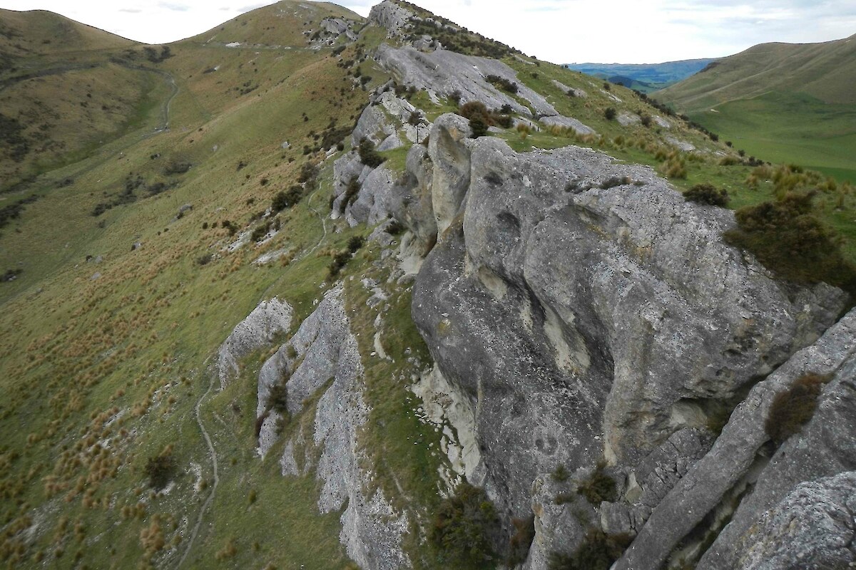The site is characterised by steep limestone outcrops